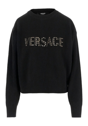 Versace ribbed embellished sweater - Black