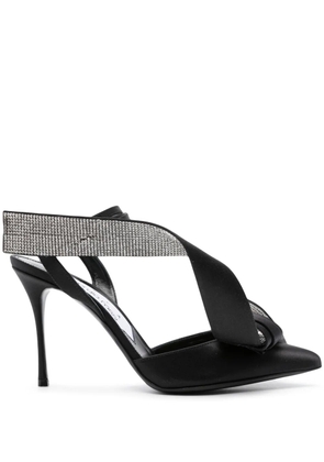 Sergio Rossi Marquise 100mm bow-detail satin pumps - Black