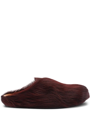 Marni Fussbett calf-hair mules - Red