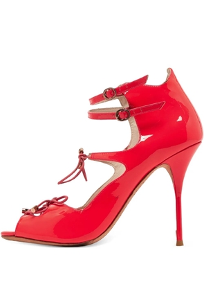 Sophia Webster pre-owned 110mm patent-leather bow-detailing sandals - Pink