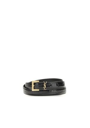 Saint Laurent Black Calf Leather Bos Taurus Regular Belt - 95 cm / 38 Inches