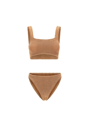 Hunza G Brown Polyamide One-Piece Swimsuit - One Size