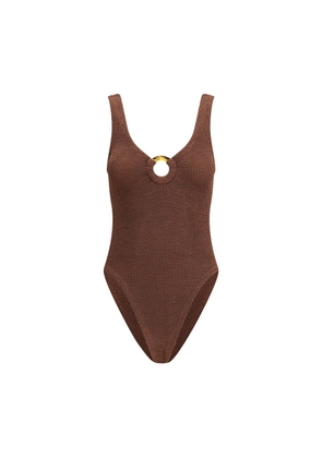 Hunza G Brown Polyamide One-Piece Swimsuit - One Size