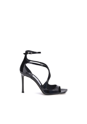Jimmy Choo Black Calf Leather Bos Taurus Stiletto Heel Sandals - EU41/US11