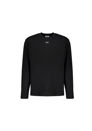 Off-White Black Cotton Long Sleeve T-Shirt - M