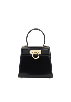 Ferragamo Black Calf Leather Bos Taurus Handbag