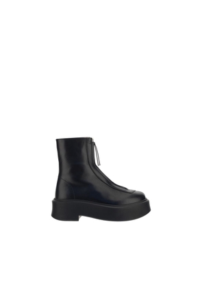 The Row Black Calf Leather Bos Taurus Ankle Boots - EU41/US11