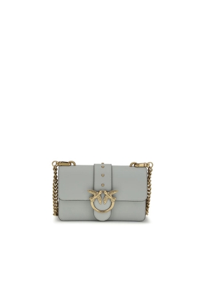 PINKO Gray Calf Leather Bos Taurus Shoulder Bag