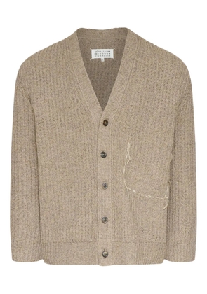 Maison Margiela button-up textured cardigan - Neutrals