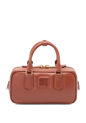 Miu Miu Arcadie logo-plaque top-handle tote bag - Neutrals