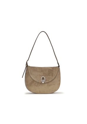 Savette Beige Calf Leather Bos Taurus Shoulder Bag
