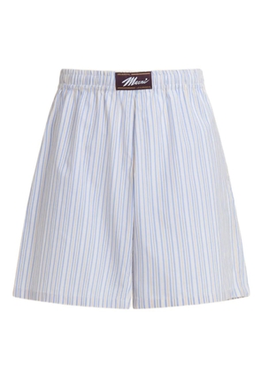 Marni striped elasticated-waist swim shorts - Blue