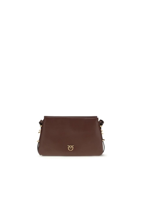 PINKO Brown Calf Leather Bos Taurus Shoulder Bag
