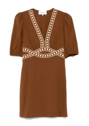 Ba&Sh Talya puff-sleeve embroidered dress - Brown