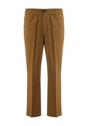 AMI Paris elasticated-waist wool trousers - Brown