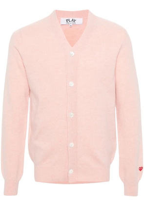 Comme Des Garçons Play logo-appliqué wool cardigan - Pink