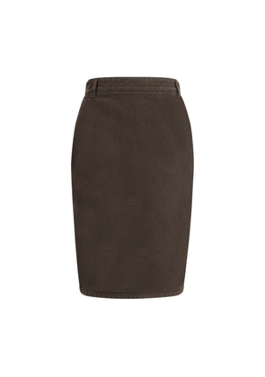 Saint Laurent Brown Denim Skirt - 27