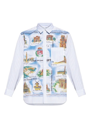 Comme Des Garçons Shirt graphic print striped shirt - Blue