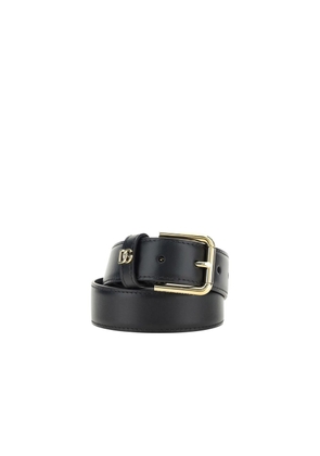 Dolce & Gabbana Black Calfskin Regular Belt - 80 cm / 32 Inches