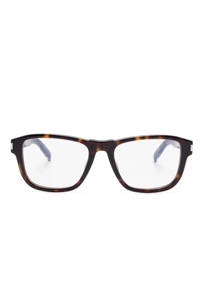 Saint Laurent Eyewear tortoiseshell-effect glasses - Brown