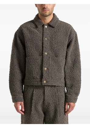 Manière De Voir Damien boucle back-pleat shirt jacket - Brown