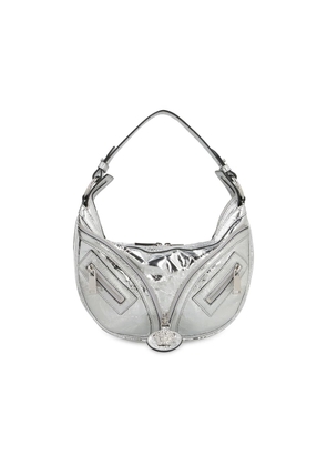 Versace Silver Lamb Leather Shoulder Bag