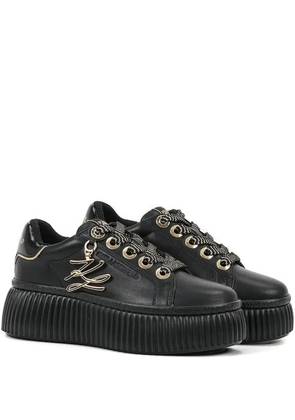 Karl Lagerfeld IKON logo-plaque platform sneakers - Black