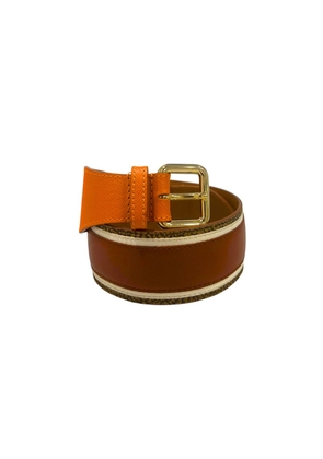 Borbonese Orange Leather Women Belt - UNI