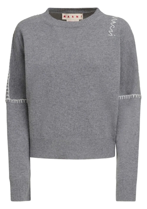 Marni whipstitch-trim sweater - Grey