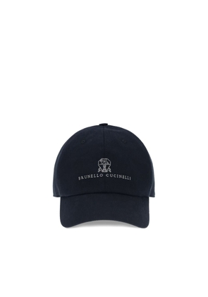 Brunello Cucinelli Blue Cotton Cap (Baseball Hat) - M