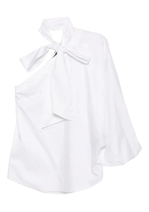 Karl Lagerfeld one sleeve bow poplin blouse - White