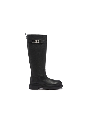 Salvatore Ferragamo Black Calfskin Over The Knee - EU37.5/US7.5