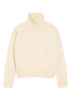 AMI Paris Ami De Coeur funnel-neck wool sweater - Neutrals