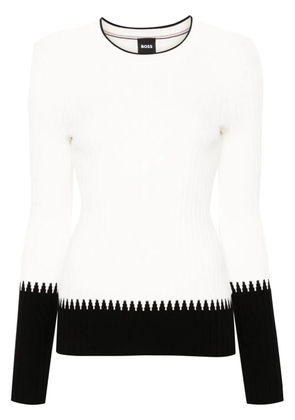 BOSS Fedrina ribbed-knit top - White