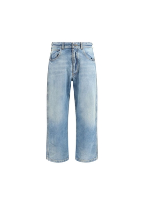 Margiela Light Blue Cotton Cropped Jeans - W32