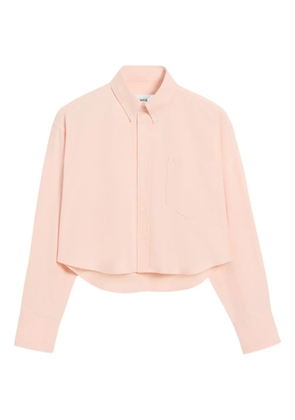 AMI Paris Ami De Coeur cropped oversized shirt - Pink