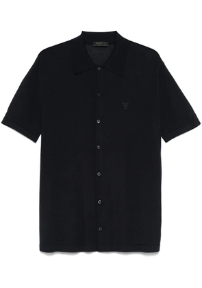 Prada logo-embroidered shirt - Blue