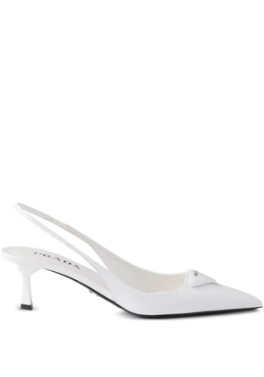 Prada triangle-logo pumps - White