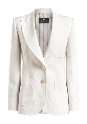 ETRO paisley foliage-motif jacquard blazer - White