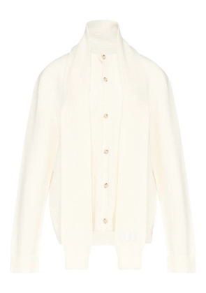 MM6 Maison Margiela scarf-detail button-up cardigan - Neutrals