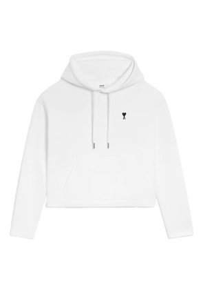 AMI Paris Ami De Coeur contrasted cotton hoodie - White