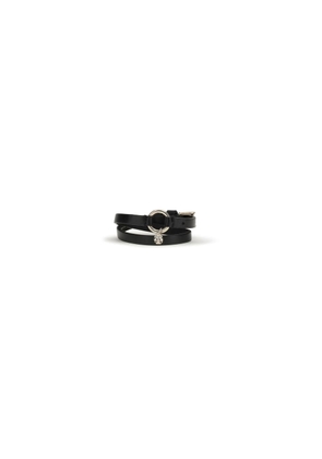 Alexander McQueen Black Calf Leather Bos Taurus Bracelet - One Size