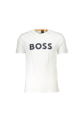 Hugo Boss White Cotton Men T-Shirt - S