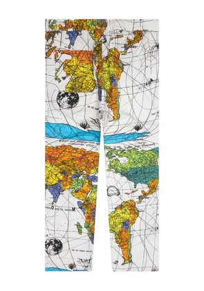 SAINT MXXXXXX x Dr. Woo World Map printed trousers - White