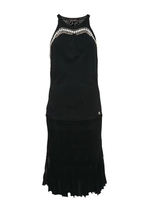 Roberto Cavalli Vintage pre-owned beaded halter-neck midi dress - Black
