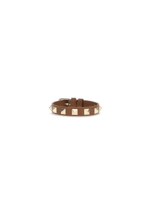 Valentino Garavani Brown Calf Leather Bos Taurus Bracelet - One Size