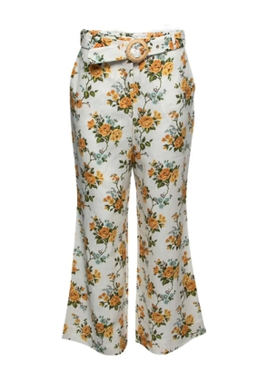 ZIMMERMANN floral-print trousers - White