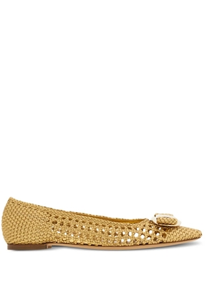 Ferragamo New Vara flat ballerina shoes - Gold