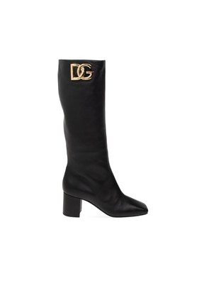 Dolce & Gabbana Black Calfskin High Heel Boots - EU36/US6