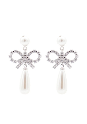 Self-Portrait Bow Droplet earrings - Silver